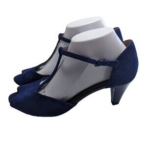 FG Foot Glove Womens Sz 6.5 Blue Suede Strappy High Heels